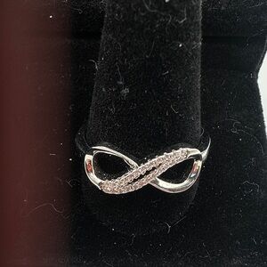 Infinity Pave Silver .925 Ring - Sparkling clear crystal  Accents